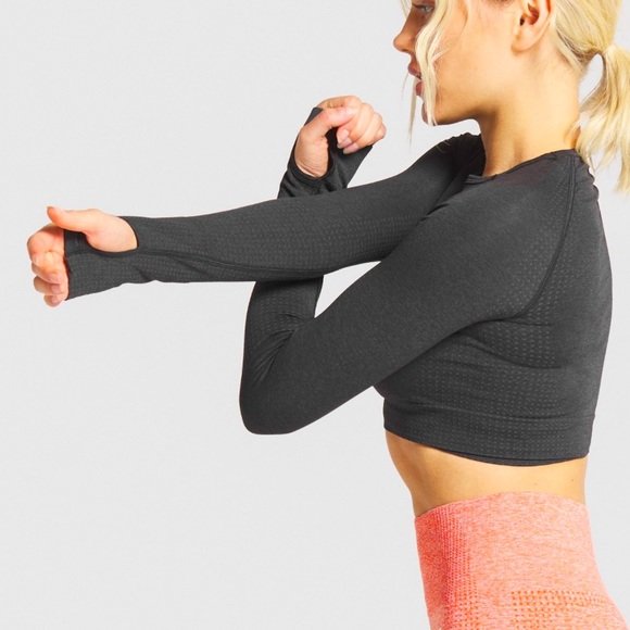 Gymshark Vital Seamless Long Sleeve Crop Top (M) - Picture 4 of 10